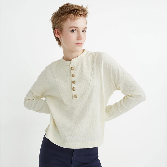 Madewell Textured & Thread Henley Top Size L - Picture 1 of 11